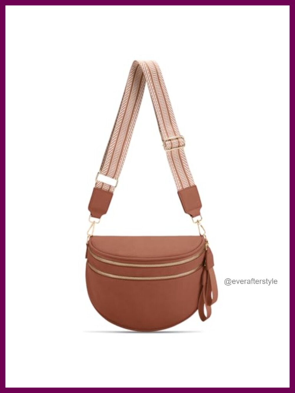 Large Leather Crossbody Bum Bag Sling Bag with Adjustable Strap